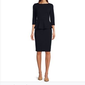 Calvin Klein peplum dress in indigo. Size 14